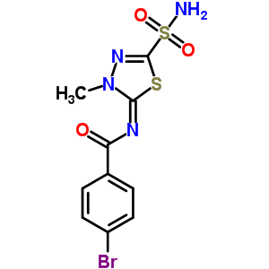 N-[5-(氨基磺?；?-3-甲基-1,3,4-噻二唑-2(3h)-基]-4-溴苯甲酰胺結(jié)構(gòu)式_55250-68-5結(jié)構(gòu)式