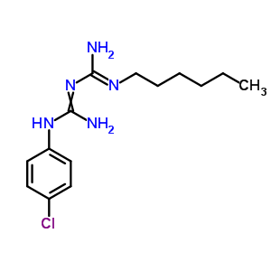 1-(4-氯苯基)-2-(n-己基甲脒基)胍結(jié)構(gòu)式_55349-77-4結(jié)構(gòu)式