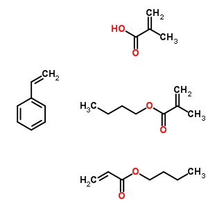 2-甲基-2-丙烯酸與 2-甲基-2-丙烯酸丁酯, 2-丙烯酸丁酯和苯乙烯聚合物結構式_58048-89-8結構式