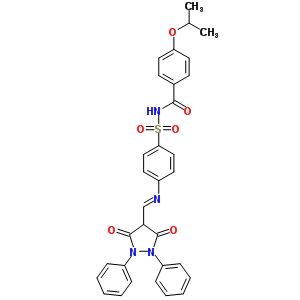 N-[4-[(3,5-二氧代-1,2-二苯基-吡唑i二n-4-基)亞甲基氨基]苯基]磺?；?4-丙烷-2-基氧基-苯甲酰胺結構式_59541-40-1結構式