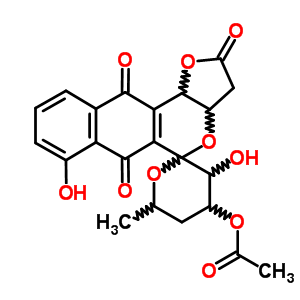 (5R,3aR,11bR)-4α-乙?；趸?3,3a,4,5,6,11b-六氫-3α,7-二羥基-6β-甲基螺[5H-呋喃并[3,2-b]萘并[2,3-d]吡喃-5,2-[2H]吡喃]-2,6,11(3H)-三酮結(jié)構(gòu)式_59554-11-9結(jié)構(gòu)式