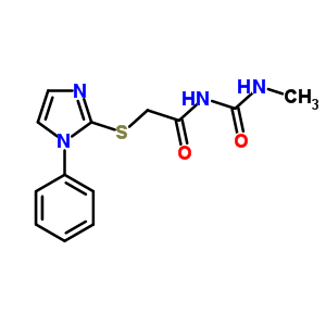 1-甲基-3-[[(1-苯基-1H-咪唑-2-基)硫代]乙?；鵠脲結(jié)構(gòu)式_60176-58-1結(jié)構(gòu)式