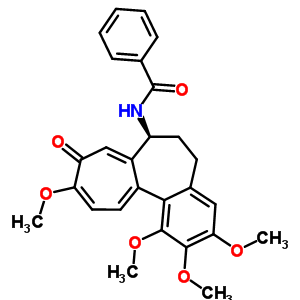 (S)-6,7-二氫-1,2,3,10-四甲氧基-7-(苯甲?；被?苯并[a]庚搭烯-9(5H)-酮結(jié)構(gòu)式_63989-75-3結(jié)構(gòu)式