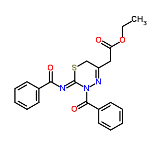 3-苯甲?；?2-(苯甲酰基亞氨基)-3,6-二氫-,乙酯2H-1,3,4-噻二嗪-5-乙酸結(jié)構(gòu)式_66870-57-3結(jié)構(gòu)式