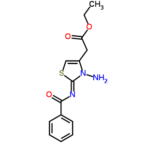 2-[(2Z)-3-氨基-2-苯甲酰基亞氨基-1,3-噻唑-4-基]乙酸乙酯結(jié)構(gòu)式_66870-59-5結(jié)構(gòu)式