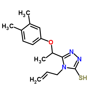 4-烯丙基-5-[1-(3,4-二甲基苯氧基)乙基]-4H-1,2,4-噻唑-3-硫醇結(jié)構(gòu)式_669726-50-5結(jié)構(gòu)式