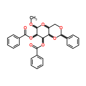 甲基-2,3-二-o-苯甲?；?4,6-o-亞芐基-alpha-d-吡喃葡萄糖苷結(jié)構(gòu)式_6748-91-0結(jié)構(gòu)式