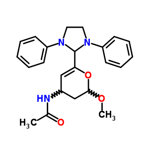 N-[2-(1,3-二苯基咪唑啉-2-基)-6-甲氧基-5,6-二氫-4H-吡喃-4-基]乙酰胺結構式_69975-43-5結構式