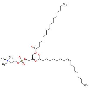 2-[(9E)-9-十八碳烯?；趸鵠-3-(棕櫚酰氧基)丙基2-(三甲基銨基)乙基磷酸酯結構式_70778-75-5結構式