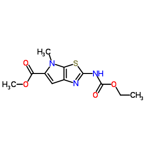 2-((乙氧基羰基)氨基)-4-甲基-4H-吡咯并(3,2-d)(1,3)噻唑-5-羧酸甲酯結(jié)構(gòu)式_72083-47-7結(jié)構(gòu)式