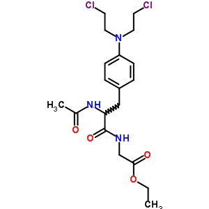 2-[[2-乙酰氨基-3-[4-[雙(2-氯乙基)氨基]苯基]丙?；鵠氨基]乙酸乙酯結(jié)構(gòu)式_7409-39-4結(jié)構(gòu)式