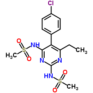 N-[5-(4-氯苯基)-4-乙基-6-甲烷磺酰胺-嘧啶-2-基]甲烷磺酰胺結(jié)構(gòu)式_7467-16-5結(jié)構(gòu)式