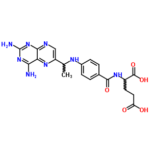 L-N-[p-[[1-(2, 4-二氨基-6-蝶啶)乙基]氨基]苯甲酰基]-谷氨酸結構式_751-19-9結構式