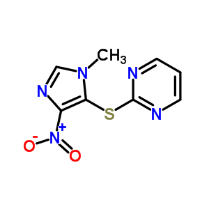 2((1-甲基-4-硝基-1H-咪唑-5-基)硫代)-嘧啶結(jié)構(gòu)式_75464-89-0結(jié)構(gòu)式
