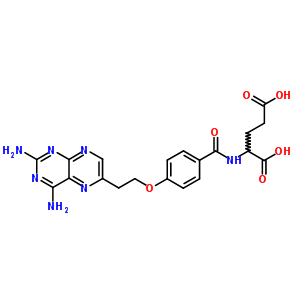 N-[4-[2-(2,4-二氨基-6-蝶啶)乙氧基]苯甲酰基]-L-谷氨酸結(jié)構(gòu)式_78520-72-6結(jié)構(gòu)式
