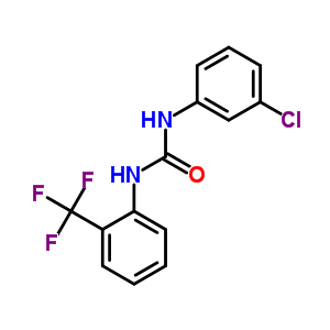 3-(3-氯苯基)-1-[2-(三氟甲基)苯基]脲結(jié)構(gòu)式_794-57-0結(jié)構(gòu)式