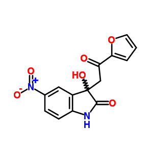 3-[2-(2-呋喃基)-2-氧代-乙基]-3-羥基-5-硝基-1H-吲哚-2-酮結構式_83393-63-9結構式
