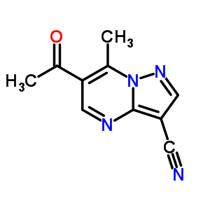 6-乙?；?7-甲基吡唑并[1,5-a]嘧啶-3-甲腈結(jié)構(gòu)式_83702-52-7結(jié)構(gòu)式