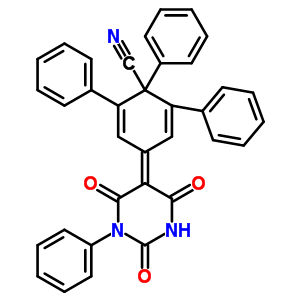 1,2,6-三苯基-4-(四氫-2,4,6-三氧代-1-苯基-5(2H)-嘧啶)-2,5-環(huán)己二烯-1-甲腈結(jié)構(gòu)式_87031-32-1結(jié)構(gòu)式