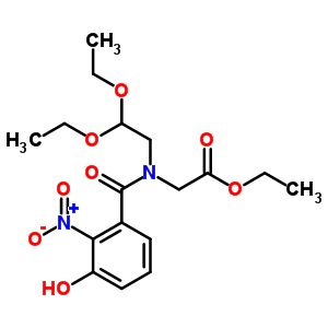 2-[2,2-二乙氧基乙基-(3-羥基-2-硝基-苯甲?；?氨基]乙酸乙酯結(jié)構(gòu)式_94295-86-0結(jié)構(gòu)式
